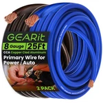 Gearit 8 Gauge Wire 25FT Each - Black/blue Translucent Copper Clad Aluminum C... New. Price: $36.51.
