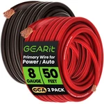 Gearit 8 Gauge Wire (50FT Each- Black/red Each, New. Price: $61.38.