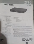Sony XTV-5 Tuner Factory Service Repair Manual *original* Very. Price: $11.00.
