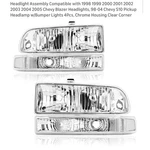 Corkiauto Chrome Headlights 4PC Clear Lens Durable For Chevy S10 Pickup Blazer Open. Price: $63.75.