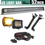 Upper Roof 52" Led Light Bar Combo + 4" Pods Kit For Jeep Wrangler Jl 18-19 New. Price: $189.99.