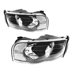 Headlight Assemblies For 2002-2005 Dodge Ram 1500 2500 3500 Clear Pair Black New. Price: $80.99.