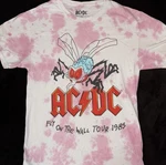 Acdc Pink Tie Dye Fly On The Wall Tour 1985 Shirt Tee Size Small Pre-owned. Price: $19.99.