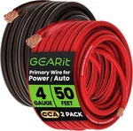 Gearit 4 Gauge Wire (50FT - Black/red Each, New. Price: $102.25.