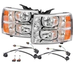 Headlights With Bulb & Wiring Harness Compatible 2007-13 Chevy Silverado... New. Price: $216.59.