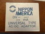Ac/dc Universal Adapter Adaptor 300MA Nippon DV-3467 New. Price: $30.00.