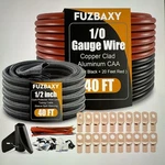 40FT Gauge Wire (20 Feet BLACK+20 Red) Copper Clad Aluminum, 1/0 New. Price: $60.00.