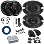 2X Jvc CS-DR621 6.5" 300W Speakers, 6X9" 500W Amp W/ Radio Upgrade New. Price: $432.99.