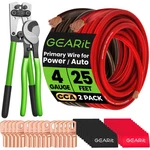 Gearit 4 Gauge Cca Ground Wire Kit 25 Ft With Crimper, Cutter, Lugs, Heat Shrink New. Price: $90.48.